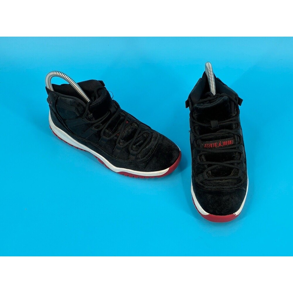 Air Jordan 11 Retro Bred Velvet Kids 3Y Black Red White HF7807-061